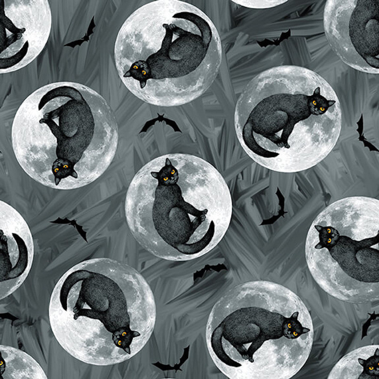 Halloween Countdown: Cats in Moons Dark Gray 2252G-95