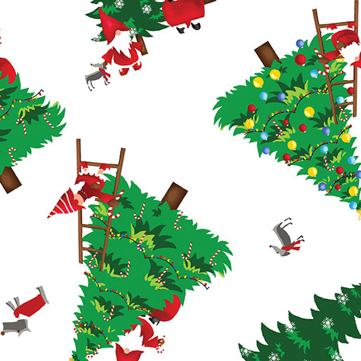 Merry Gnomeville Trees White 12580P-09