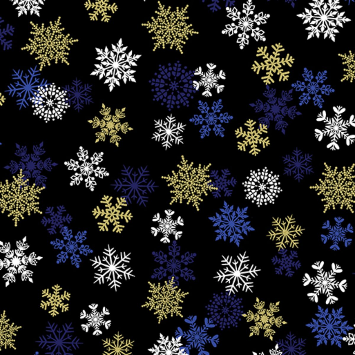 Sparkling Snowflakes - Black 12523M-12