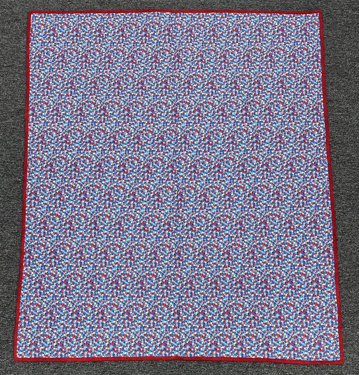 USA Flag on World Map Quilt