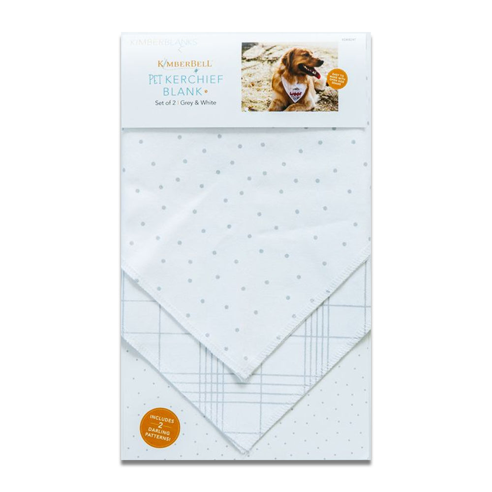 Kimberbell Blanks: Pet Kerchief Grey & White