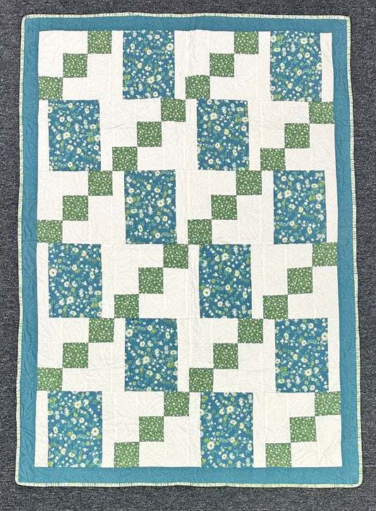 Blue & Green Floral Quilt